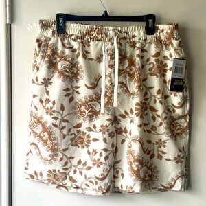 Fresh Men's Mini Shorts with Brown and Cream Paisley